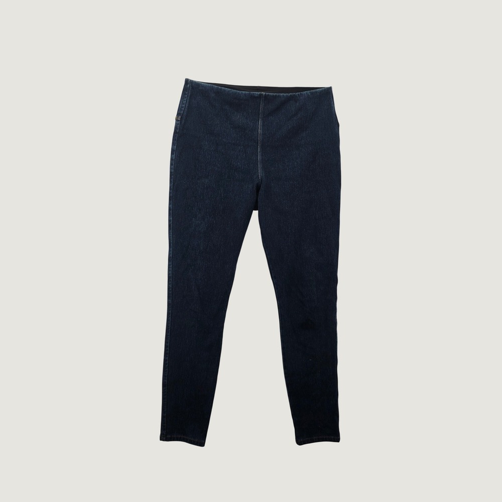 Lysse Dark Wash Denim Leggings High Rise Pull On Stretch Jeggings Slim Fit L